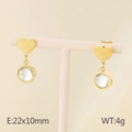 Pendientes de corazón dorados con cristales facetados transparentes en soporte T - Dorado