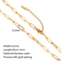 18K gold plated stainless steel paperclip chain 4.2mm width with lobster clasp - Large Paperclip Chain / Gold