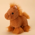 Braunes Plüschpony Kuscheltier mit langer Mähne in weicher Stehposition für Kinder - Braun / 20cm