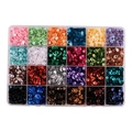 Scatola da 24 scomparti con paillettes rotonde colorate per cucito di abbigliamento e artigianato - 5mm (5g Per Scomparto) / Scatola 42