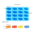Sky blue 16-cavity silicone candy mold with multi-color finished sweets samples - 16-Cavity Candy Style (D5118-2C)