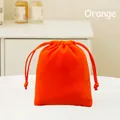 Soft orange velvet drawstring gift bag for jewelry storage and premium gift packaging - 7cm*9cm / Orange