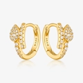 Elegant S925 sterling silver snake hoop earrings with micro-paved cubic zirconia stones - Snake Ear Buckle / Gold