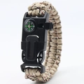 Khaki camouflage survival bracelet with compass and whistle on a high-quality buckle - Desert Camouflage