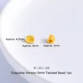 Golden sand-blasted star shaped spacer bead for DIY jewelry with fine matte finish - Twisted Bead 5mm (1pc)
