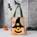 Halloween pumpkin candy bag with witch hat design and striped handles for festive gifts - One Size / Pumpkin Pattern