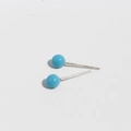 Sky blue candy round bead stud earrings in a minimalist enamel matchstick style - Sky Blue
