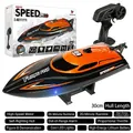 Barca RC HJ812 arancione e nera, giocattolo acquatico 25km/h con telecomando 2.4G - Arancione