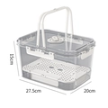 Portapranzo portatile in plastica bianco trasparente con manico, misura 27,5x20x15cm - Grande Fibbia Potenziata + Base Potenziata