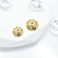 Capuchones de copo de nieve bañados en oro de 18k con circonitas para joyería - 8mm / Dorado