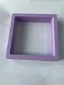 Purple square PE film suspension jewelry display box for earrings and rings - Light Purple / Round Base (1pc)