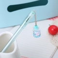 Light blue translucent gel pen featuring a cute mini liquid drifting bottle charm pendant - Drift Bottle - Blue