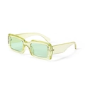 Rechteckige Sonnenbrille in Limettengrün mit getönten Gläsern und CE-Zertifikat - Transparentes Grün