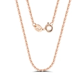 Elegant rose gold S925 sterling silver chain with spring clasp and Italy hallmark - 40CM / Rose Gold