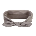 Taupe bohemian yoga headband with a stylish knot design in soft stretchy fabric - Knotted Style / Gray