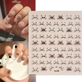 5D cute Siamese cat nail stickers with brown cartoon patterns and lines, model Co-336 - Japanese Cute Cartoon Cat 3D Relief Style (CO-336)