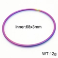 Rainbow gradient 18K gold plated stainless steel bangle bracelet in 68x3mm size - Single Item / 68x3mm / Colorful