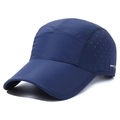 Berretto da baseball blu navy ad asciugatura rapida con prese d'aria e logo SOSKAI - Regolabile / Blu navy