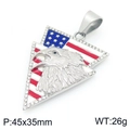 Hip hop triangle eagle pendant with US flag enamel and rhinestones 45x35mm - Triangle Pendant (No Chain) (KP117369-MZOZ)