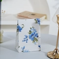 Mini white paper gift bag with fresh blue floral patterns for jewelry packaging - Blue Floral
