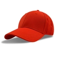 Classic red cotton baseball cap with six-panel structure and curved brim design - M (56-58cm) / Orange