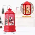 Farol navideño rojo con Papá Noel, luz LED cálida y música festiva de invierno - Estilo de Música Medio / Rojo (Santa Rojo)