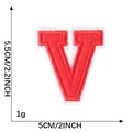 Red letter V strawberry embroidery patch with size markers 5.5cm height for clothing - Letter V / Red