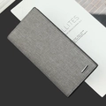 Lange Herrenbrieftasche in Grau mit gewebter Textur und elegantem Metallverschluss - Grau