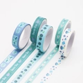 Forest style washi tape set featuring blue berry and green floral pig patterns - Retro Style 3 [5 Rolls]