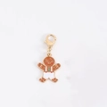 Gingerbread man enamel charm with white overalls and gold lobster clasp for DIY jewelry - Gingerbread Man in White Pants