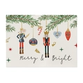 Tovaglietta natalizia in poliestere con stampa Schiaccianoci e scritta Merry & Bright - CD101-4 (Merry & Bright Schiaccianoci) / 32*21cm (Cotone Lino)