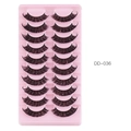 Dramatic DD-036 synthetic Russian volume lashes 10 pairs on a pink tray - 10 Pairs DD-036