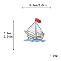 Sailing boat embroidery patch for DIY clothing with dimensions 5.2cm width and 5.7cm height - GZ-2528