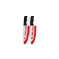 Detailed view of acrylic bloody knife charms with Killing It text for DIY jewelry - Style 12 (41*10mm)