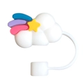 Makroaufnahme einer 10mm Regenbogen-Staubschutzkappe aus Silikon mit Stern und Schweif - Regenbogen Wolke Stil(2)