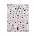 Holographic heart and ribbon nail stickers in pink and purple tones, model C6502 - C6502 / Nail Powder