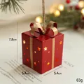 Scatola regalo a stella rossa luminosa in metallo con fiocco d'oro e luce LED calda - Confezione regalo in ferro rosso (con luce LED)