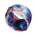Böhmisches Batik-Stirnband für Damen in Blau, Rot und Weiß aus dehnbarem Stoff - FD070 Batik 1#