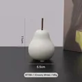 Escultura minimalista de cerámica mate crema en forma de pera decorativa 11cm - Pera pequeña (Blanco crema)