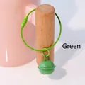 Green candy-colored metal wire keychain with a bell charm for backpacks and gifts - Green