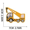 Detailed view of yellow crane embroidery patch with 7x6cm size measurement marks - Yellow Crane (W9WJ-09-06)