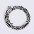 Close-up of a silver stainless steel box chain necklace with a lobster clasp on white background - Steel Color Chain (3.5*60mm)