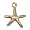 KC gold starfish charm pendant in alloy with grainy texture for DIY jewelry making - 1Pc Seastar 17x19mm