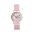 Stijlvol roze quartz horloge voor dames met flexibele rekband en minimalistische wijzerplaat - Roze