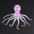 Squeezable purple bead-filled octopus stress relief toy with transparent texture - Bulk Packaging / Purple Beads