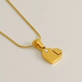 Collier en acier inoxydable doré 18K avec pendentif cœur, lettre L et cristal - L