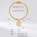 Bracciale a serpente in acciaio al titanio dorato con ciondolo rotondo in cristallo - Bracciale Rigido Oro (Z239)