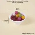 Miniature 5cm dollhouse dessert bowl with colorful taro balls and red bean soup model - No Buckle / 5CM Diameter / Red Bean Taro Ball