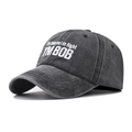 Casquette de baseball en coton délavé gris anthracite avec broderie Of Course I'm Right - Réglable / Noir