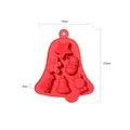 Red Christmas silicone baking mold with bell shape featuring star and tree motifs - YH1151 Bell Shape Christmas Mold / Red